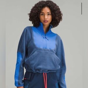 lululemon fleece + rips top half zip